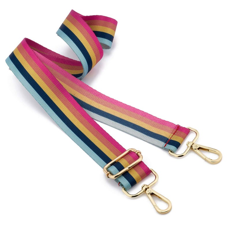ZOOEASS Wide Shoulder Strap Adjustable Replacement Belt Guitar Style Crossbody Bag Handbag Strap Multicolor Canvas Straps(Wide:1.4in) (rainbow2) - Image 2